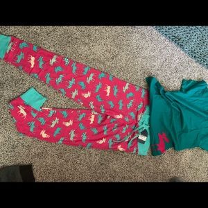 NEW women Little Blue House Pajama Set